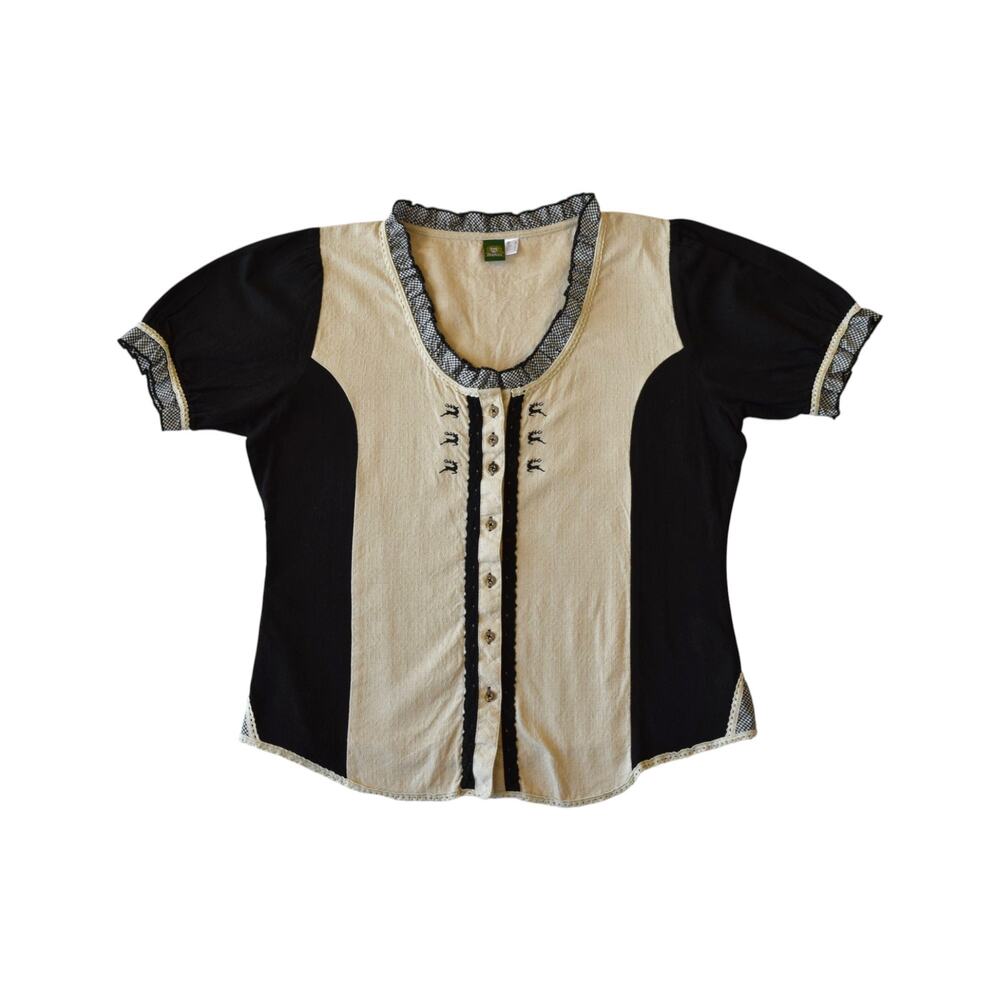 OS-Trachten Puff Sleeve Oktoberfest Dirndl Blouse Size 14